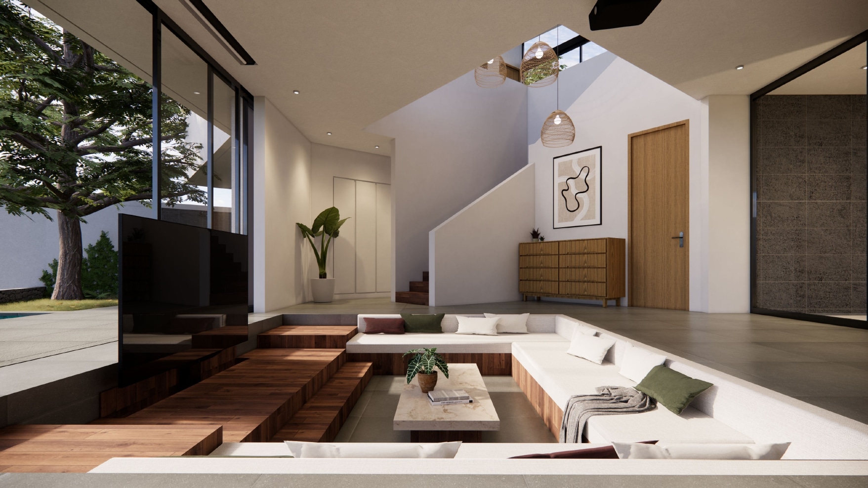 Design Assembly - Anyar 5 Villa - Bali Architect - Interior Design - Bali Villa - Living Room - Wooden Facade - Wall Facade