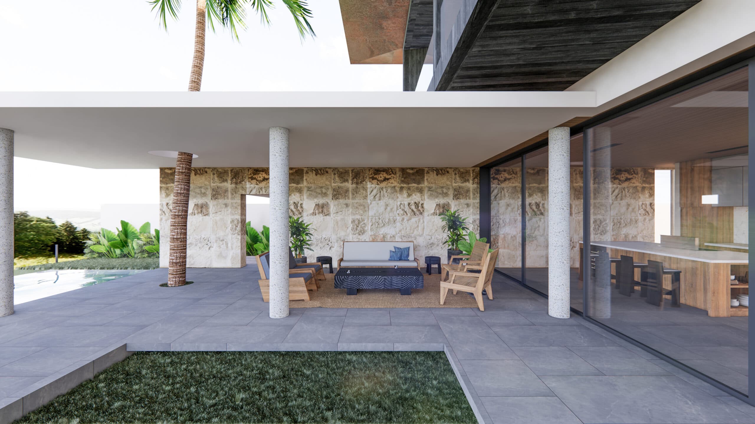 Design Assembly - Bingin Forest Villa - Bali Architect - Interior Design - Bali Villa - Wall Facade - Outside Area