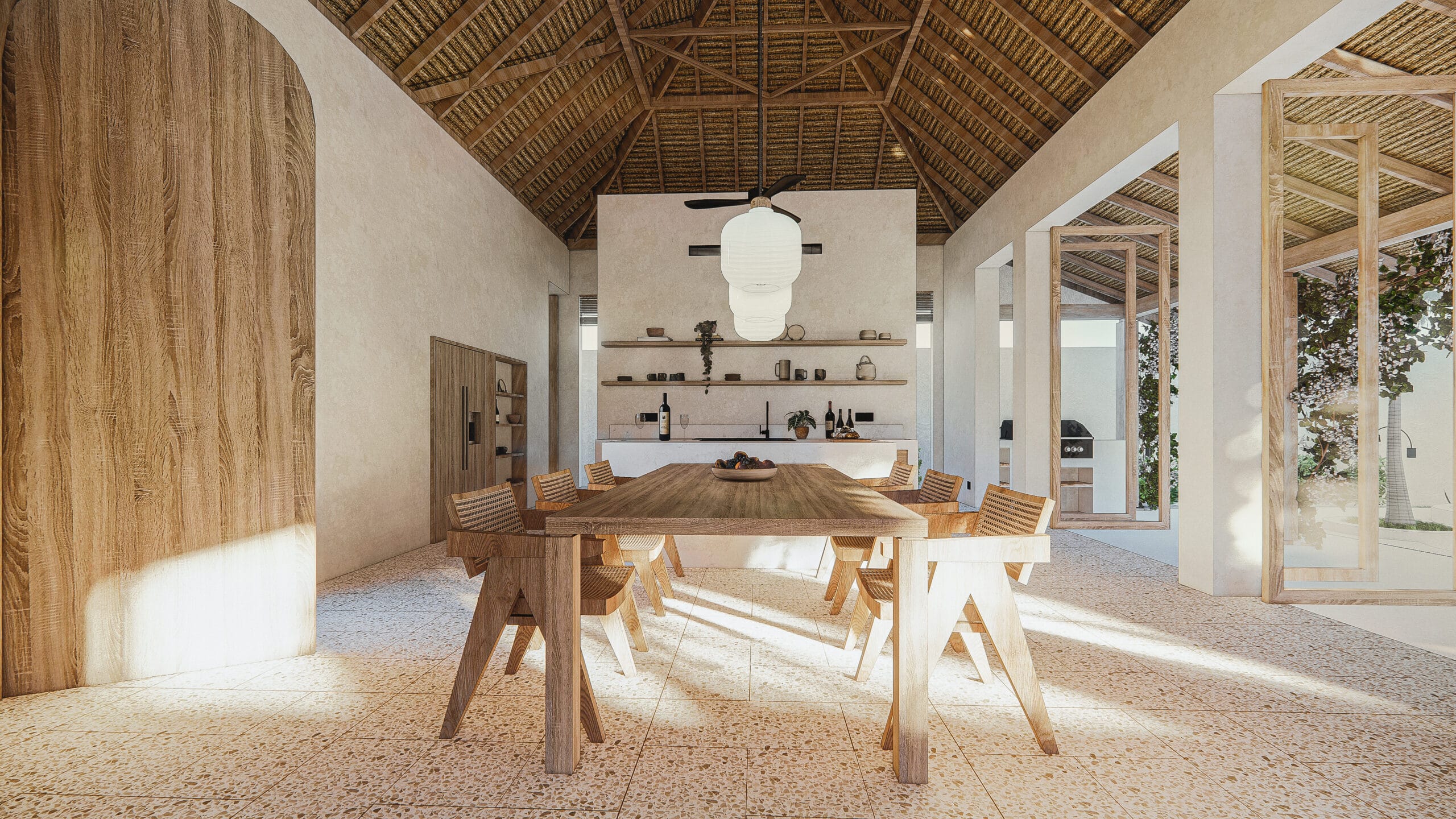 Design Assembly - Michael Utomo Villa - Bali Architect - Interior Design - Bali Villa - Dining Room - Wooden Facade