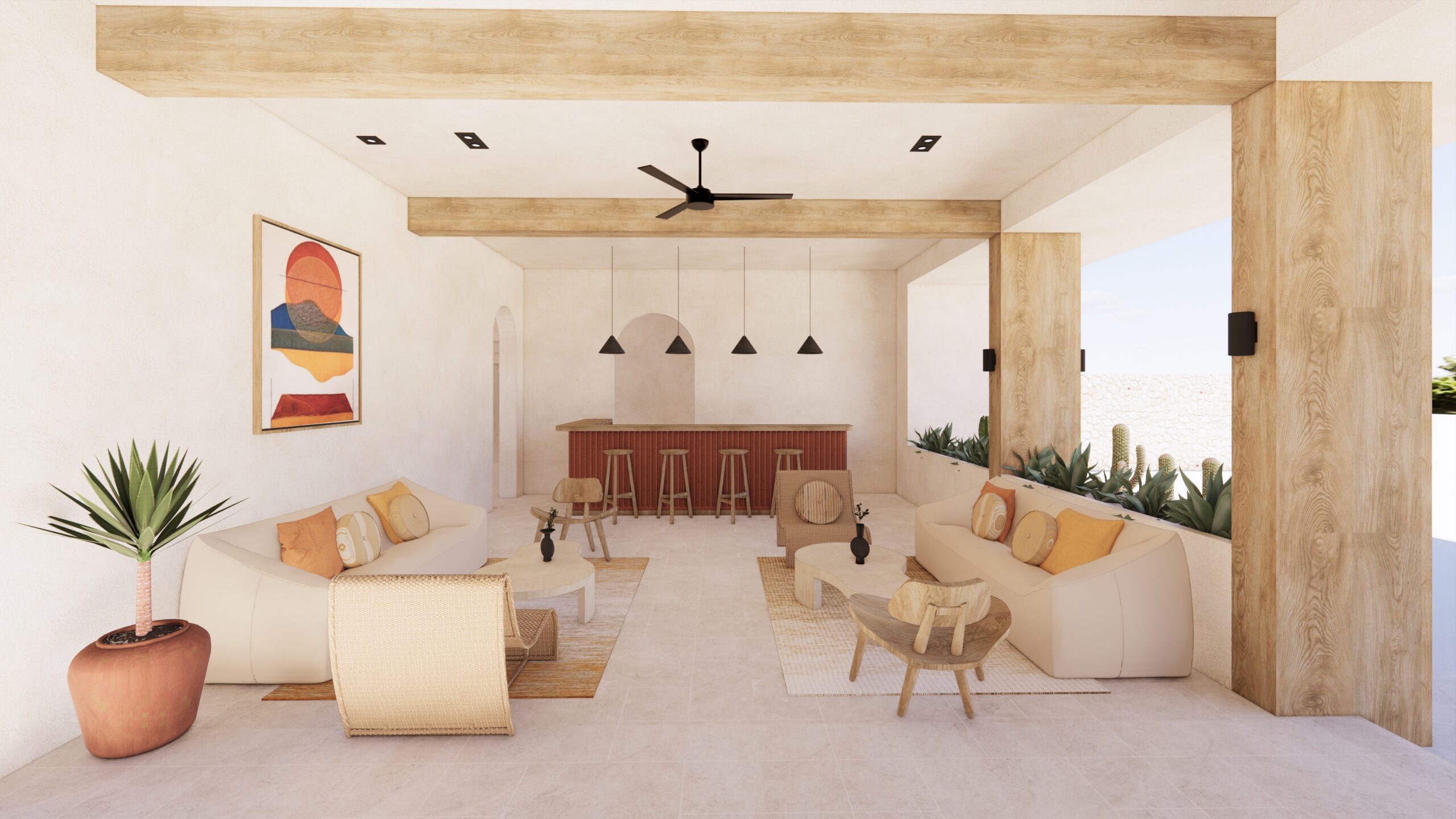 Design Assembly - Boni Beach Resort - Bali Architect - Interior Design - Lombok Resort - Living Room - Wooden Facade