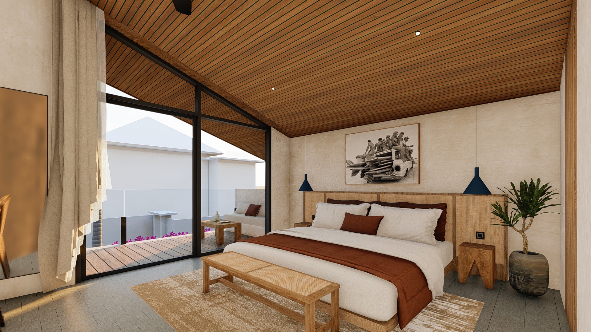 Design Assembly - MacDonald Villa - Bali Architect - Interior Design - Bali Villa - Wooden Facade - Master Bedroom
