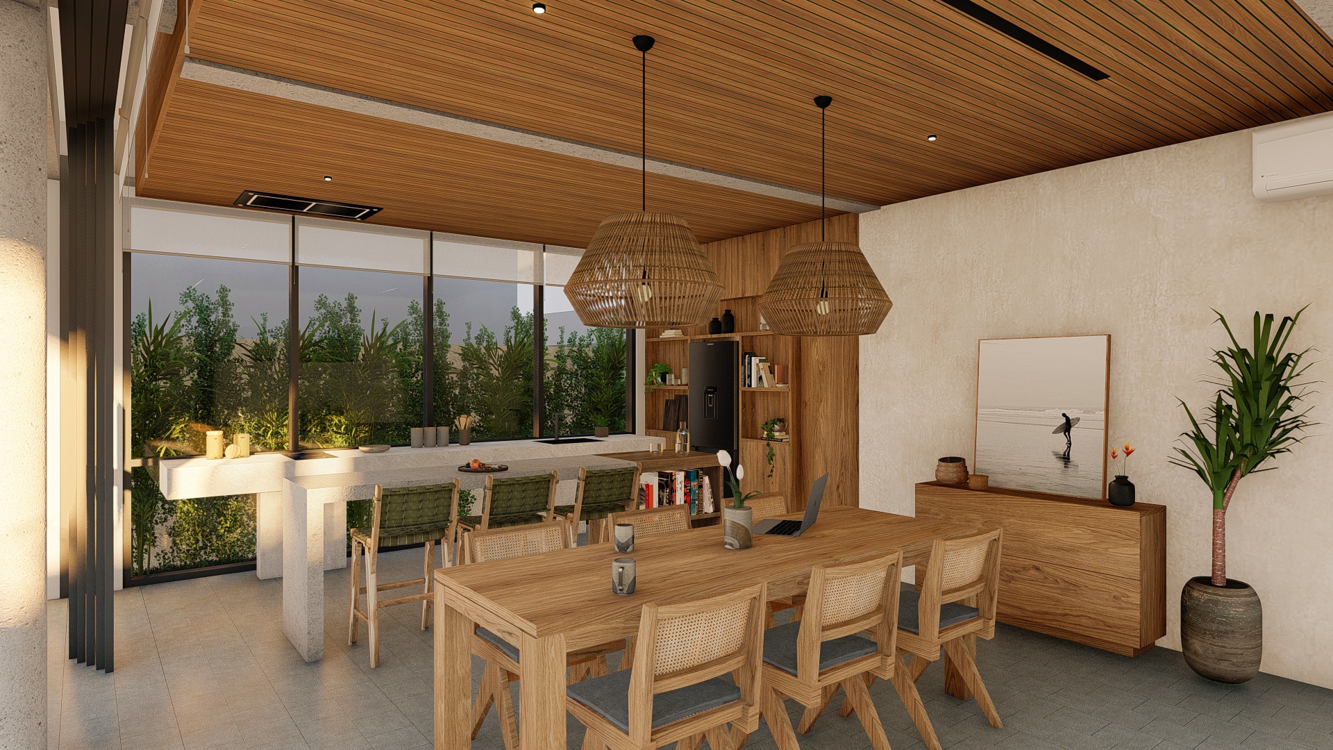 Design Assembly - MacDonald Villa - Bali Architect - Interior Design - Bali Villa - Wooden Facade - Dining Kitchen